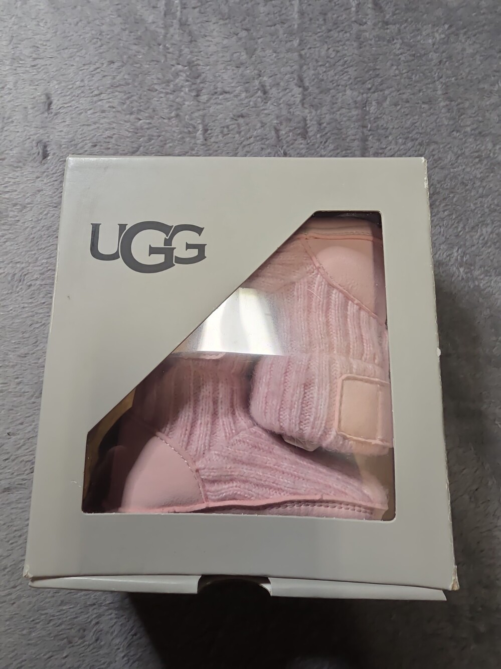 UGG Baby Skylar Seashell Pink Knit Booties 0/1 Infant 0-6M 11437431